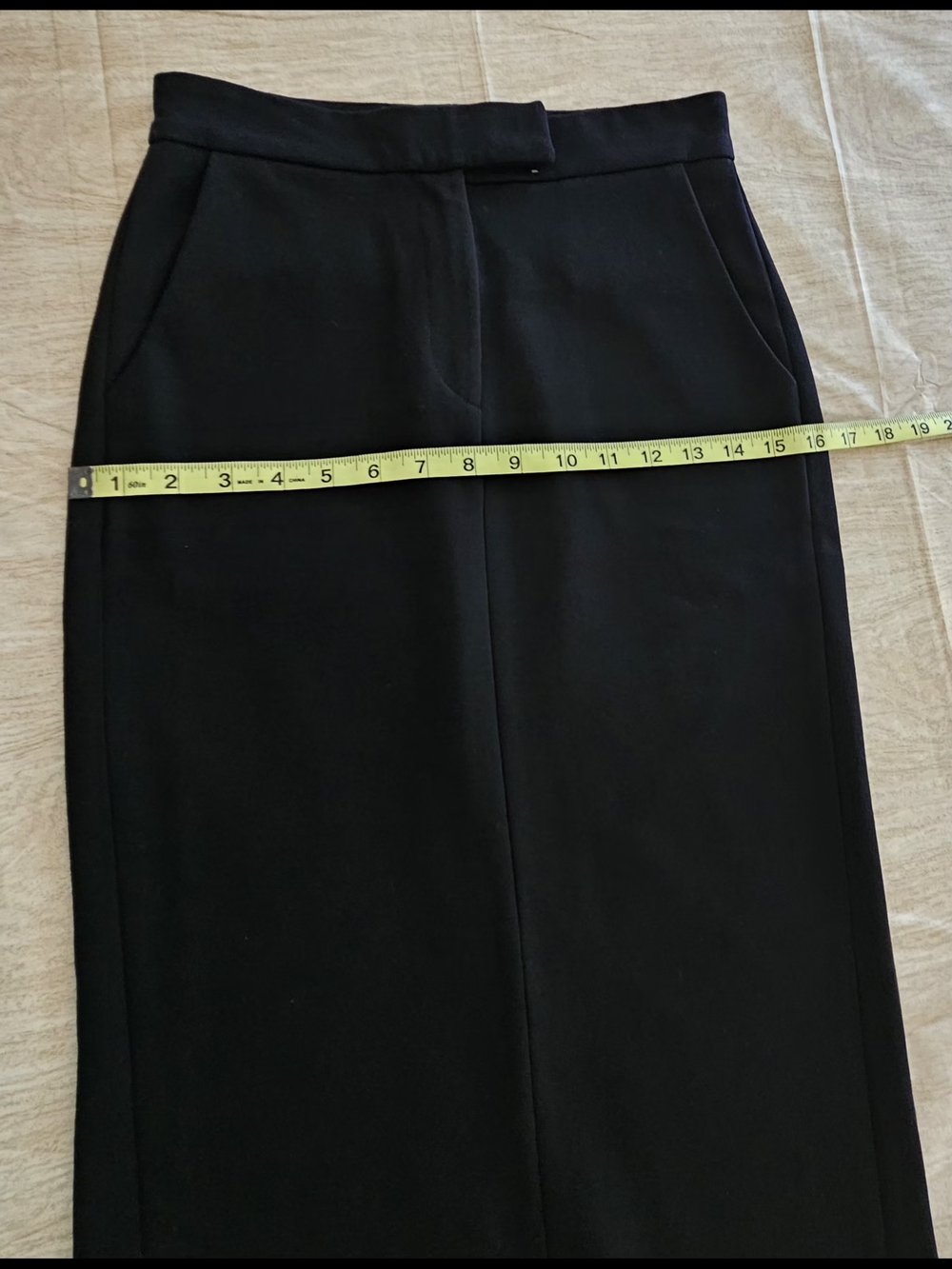GBTSO Classic Black Midi Pencil Skirt with Pockets - Size XS - Picture 10 of 12